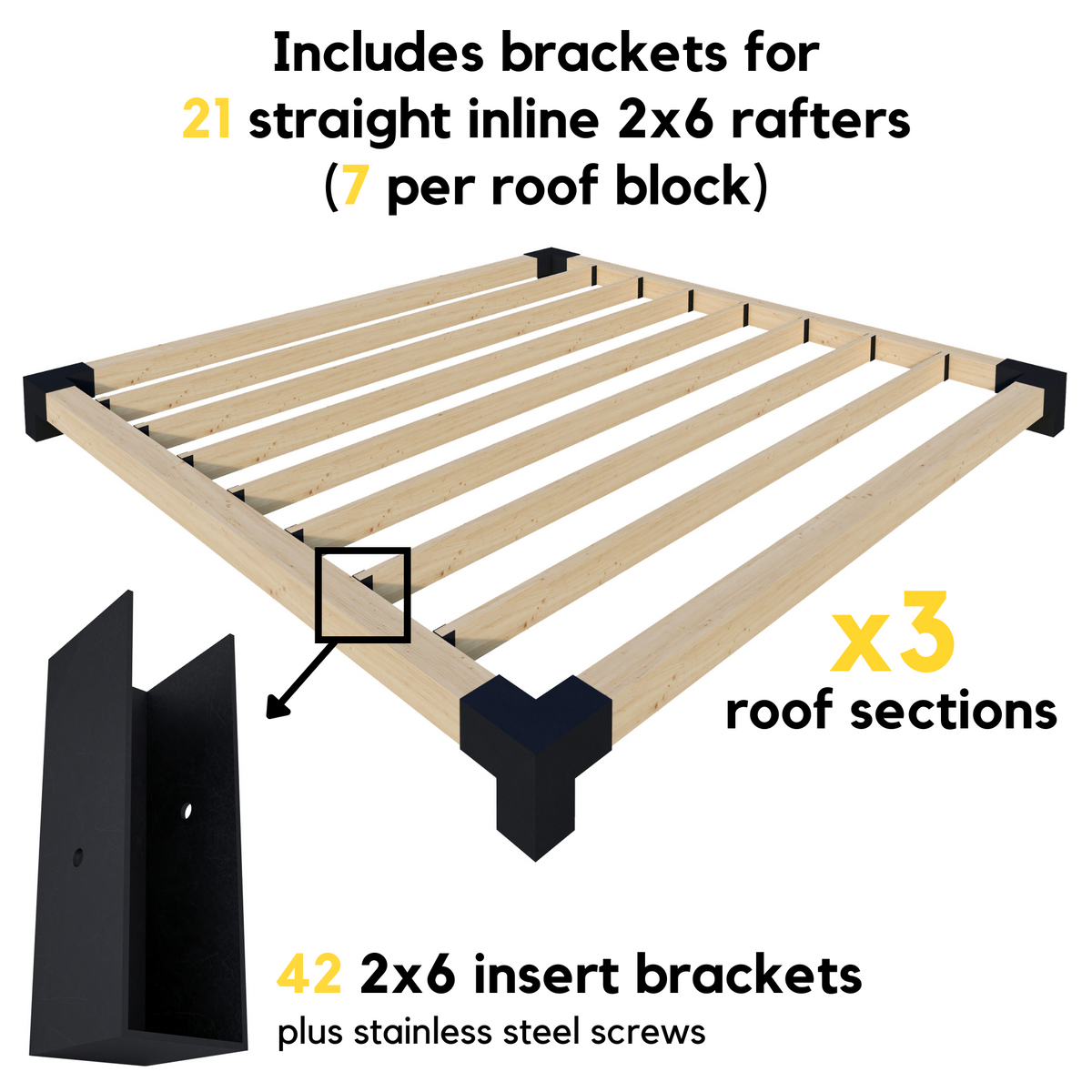 Kit DIY de supports pour construire une pergola moderne en bois