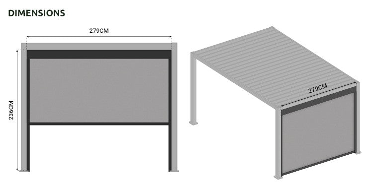 3M NOVA TITAN – Écran d’intimité pour pergola en aluminium – Pebble