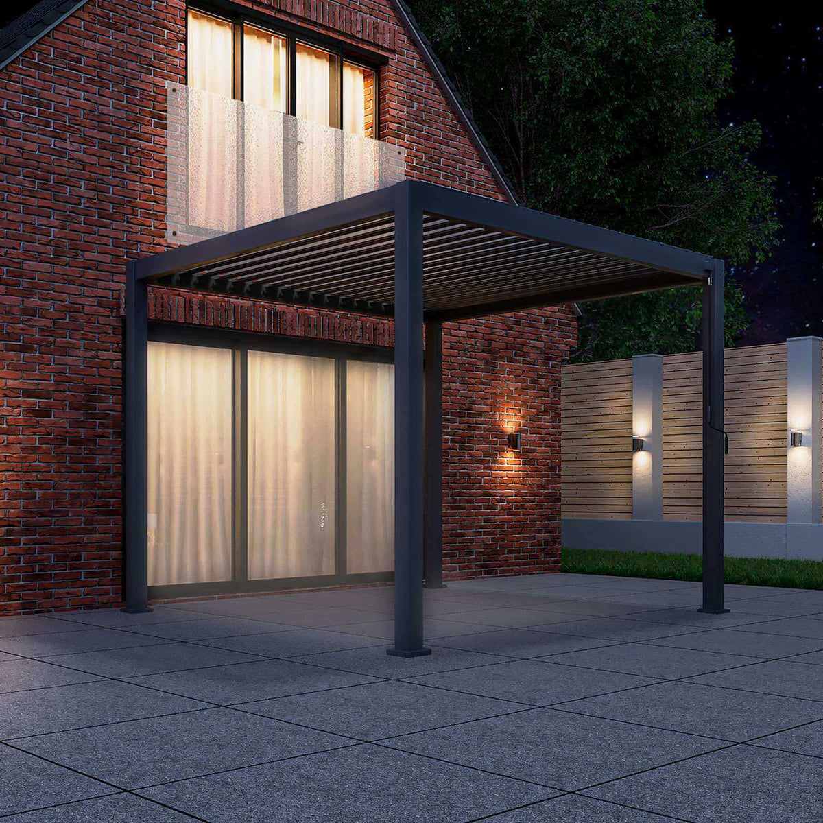 NOVA TITAN – Pergola carrée 3m x 3m – gris (modèle 2026)