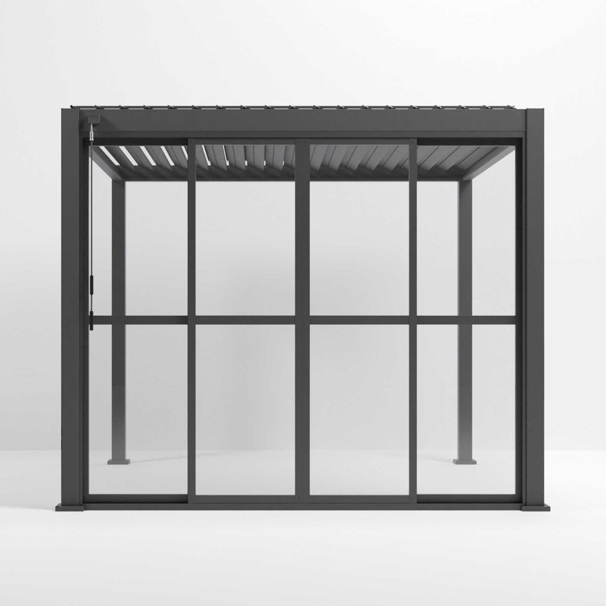 3M NOVA Titan – Système de portes coulissantes transparentes de style français en aluminium, gris graphite