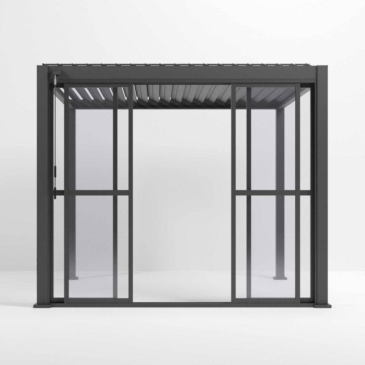 3M NOVA Titan – Système de portes coulissantes transparentes de style français en aluminium, gris graphite