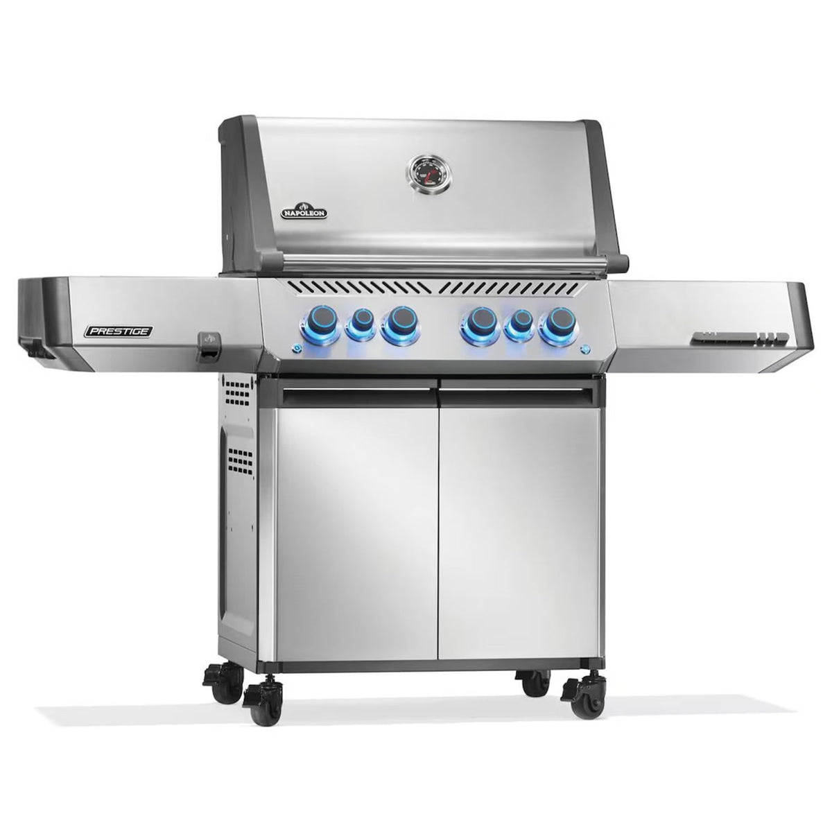 Napoleon Prestige 500 RSIB – Barbecue 6 brûleurs avec brûleurs infrarouges latéral et arrière, acier inoxydable
