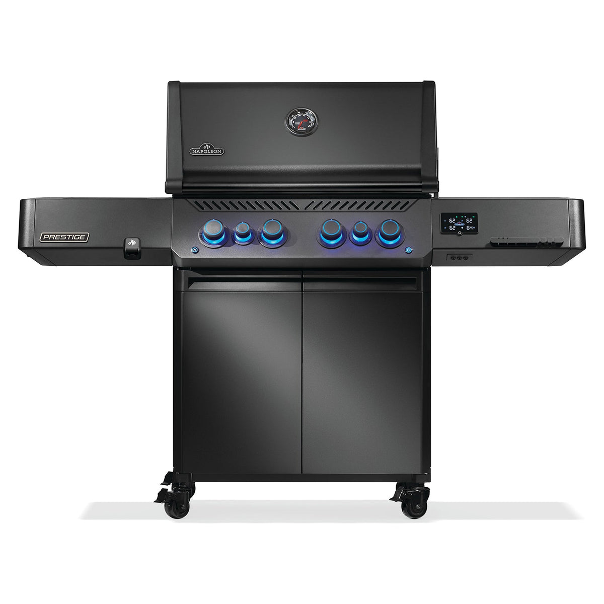 Napoleon Prestige 500 Phantom Connected RSIB – Barbecue 6 brûleurs avec brûleurs infrarouges latéral et arrière, Matte Black, WiFi & Bluetooth