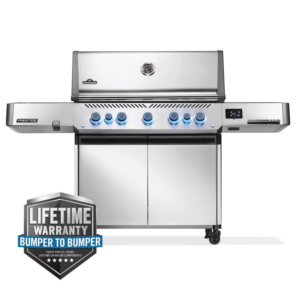 Napoleon Prestige 665 Connected RSIB – Barbecue 7 brûleurs avec brûleurs infrarouges latéral et arrière, acier inoxydable, WiFi & Bluetooth