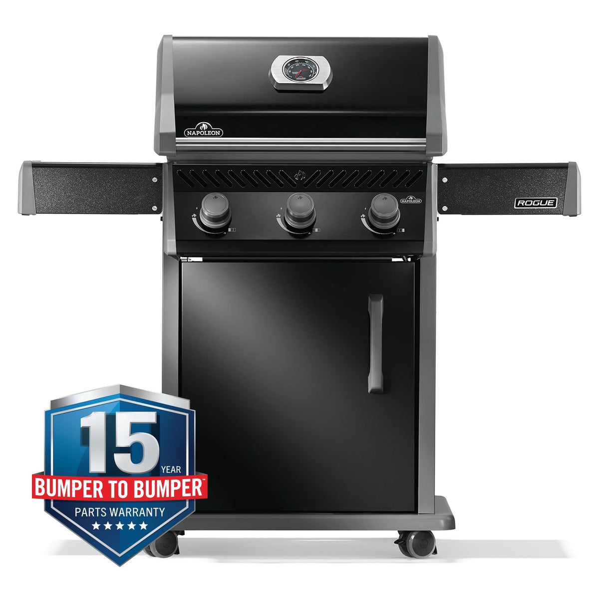 Napoleon Rogue 425 – Barbecue à gaz noir 3 brûleurs