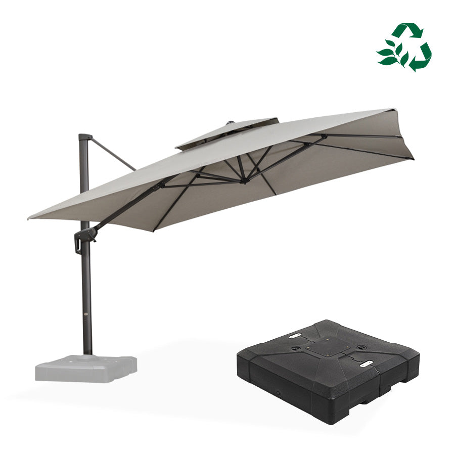PURPLE LEAF – Parasol déporté UV50+ résistant à la décoloration avec base pour terrasse