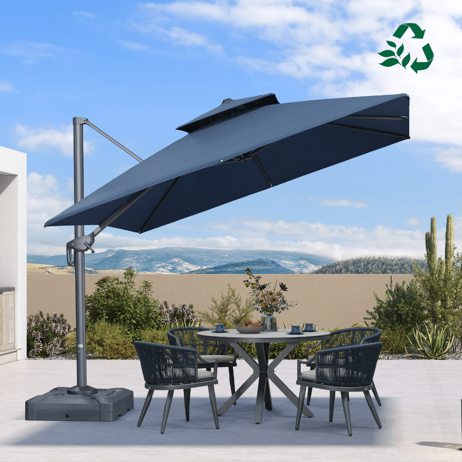 PURPLE LEAF – Parasol de terrasse déporté écologique, résistant à la décoloration