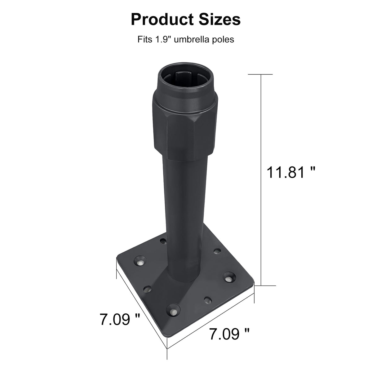 PURPLE LEAF – Base à manchon haut de gamme pour parasol de marché avec mât 1.9" AT-JT-48