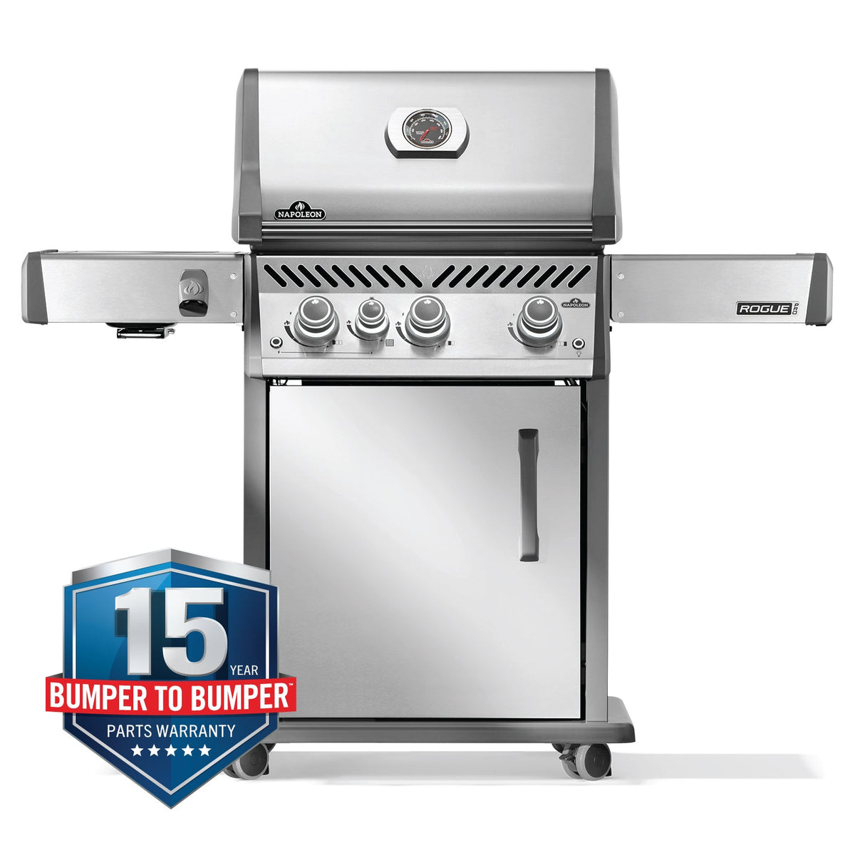 Napoleon Rogue PRO 425 SIB – Barbecue 4 brûleurs avec brûleur latéral infrarouge, Stainless