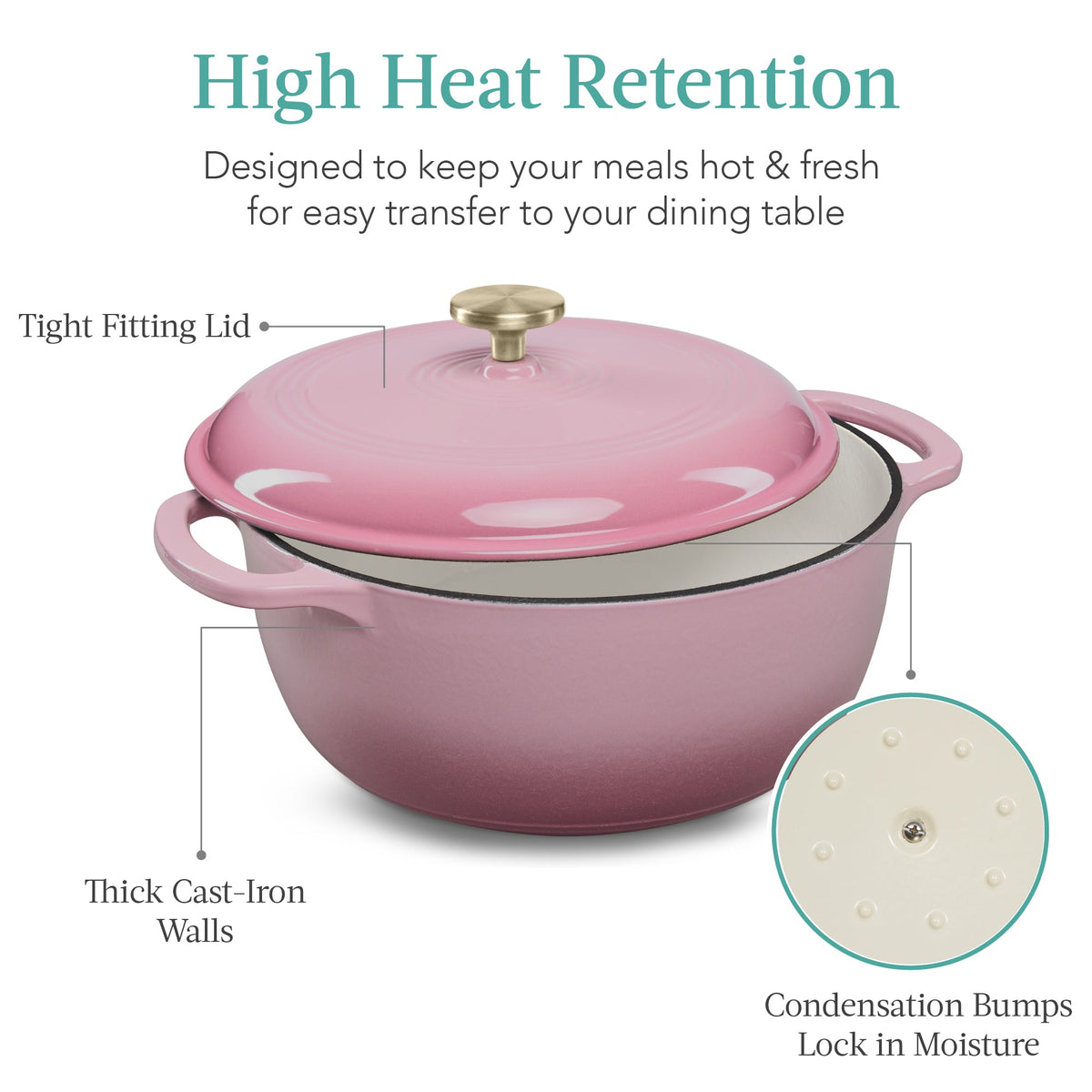 Cast-Iron Dutch Oven Kitchen Cookware w/ Enamel, Handles - 6qt - Best Choice Products