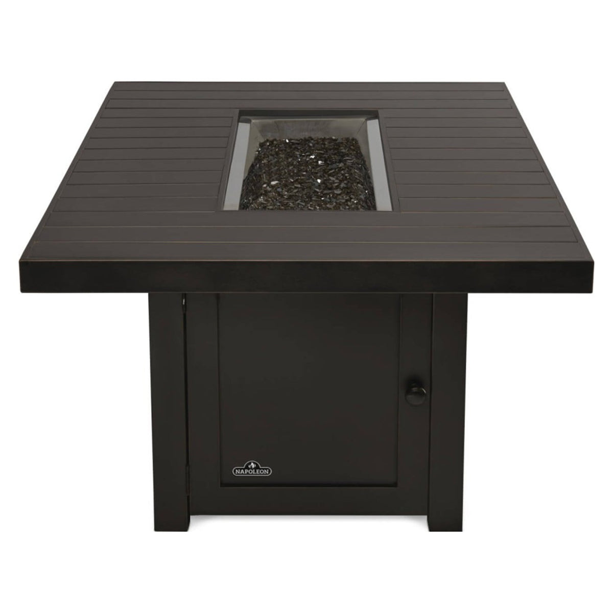 St. Tropez – Table Patioflame rectangulaire avec pare-vent en verre