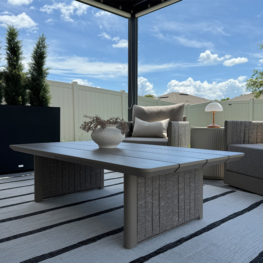 PURPLE LEAF Sanori Classical – Ensemble salon de terrasse beige sans table avec coussins pour terrasse