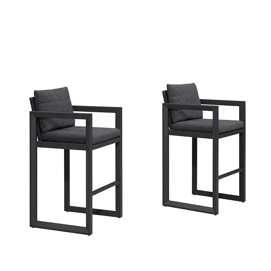 PURPLE LEAF Caesar – Tabourets de bar modernes en aluminium avec coussins amovibles pour cuisine, îlot extérieur et jardin