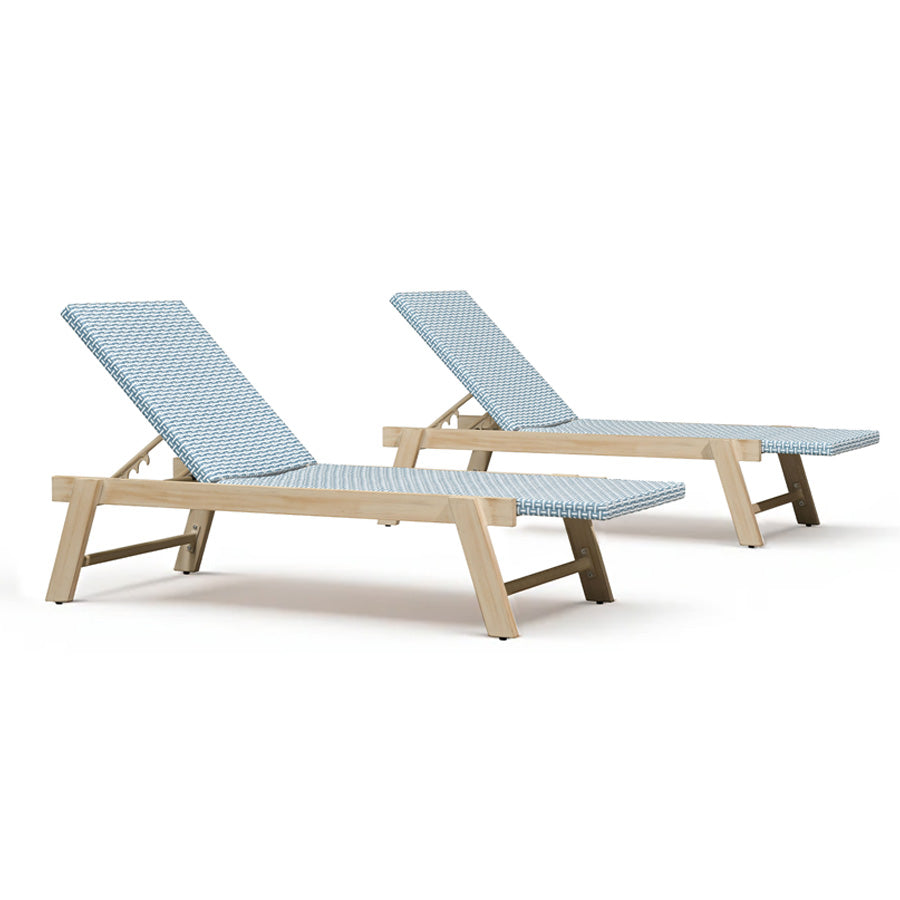 PURPLE LEAF – Chaise longue de terrasse extra-large style français en rotin PE, structure aluminium teck mat, capacité 771LBS et dossier réglable