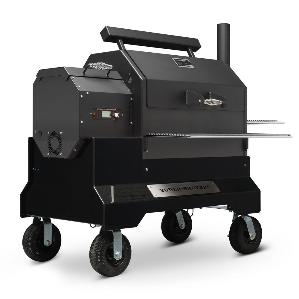 Yoder Smokers YS640s Competition Cart – Barbecue à granulés, roues 8", chariot noir