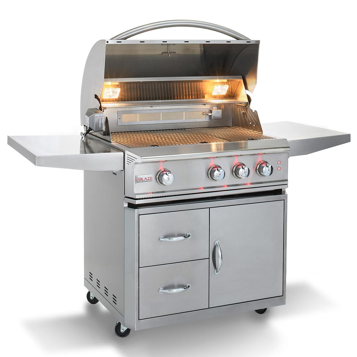 Blaze PRO 34" – Barbecue à gaz encastrable 3 brûleurs avec chariot – BLZ-3PRO + BLZ-3PRO-CART
