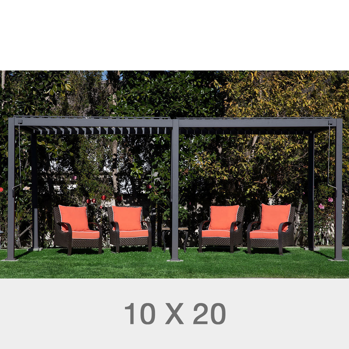 Pergola en aluminium à lames orientables réglables