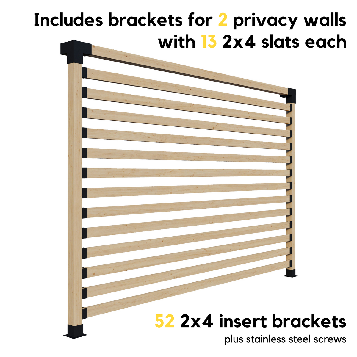 Ensemble de supports noirs pour pergola