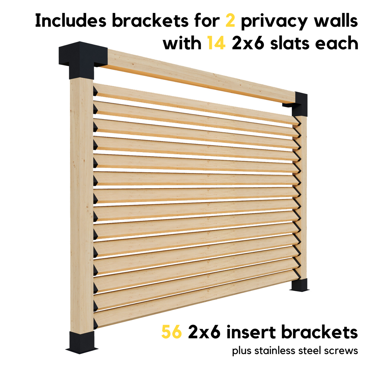 Ensemble de supports 6x6 pour pergola avec toit