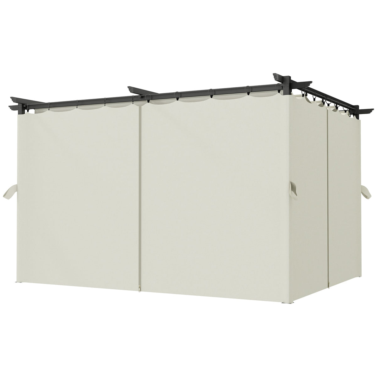 Pergola 10' x 13' avec toile rétractable et rideaux, Cream White