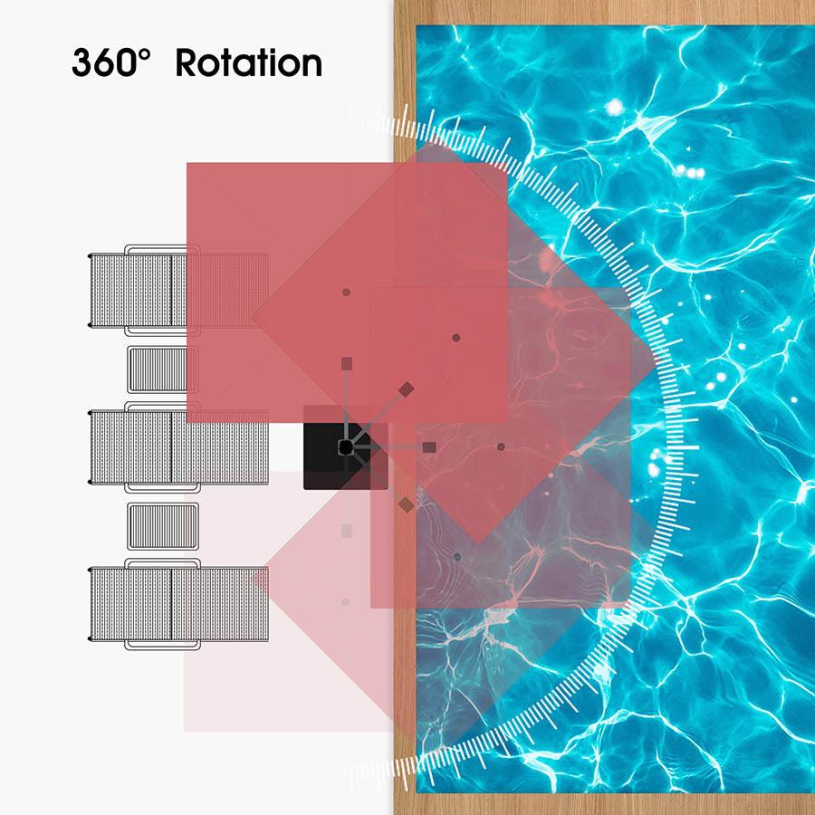 PURPLE LEAF – Parasol de terrasse rouge avec base, parasol extérieur déporté