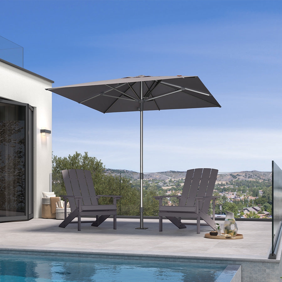 PURPLE LEAF – Parasol de terrasse semi-automatique extra-large Premium, modèle commercial pour jardin, café et hôtel