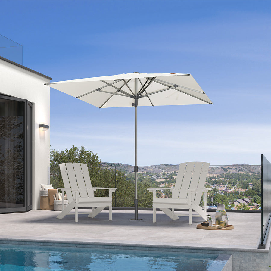 PURPLE LEAF – Parasol de terrasse semi-automatique extra-large Premium, modèle commercial pour jardin, café et hôtel