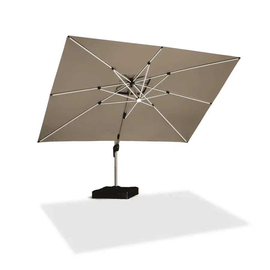 PURPLE LEAF – Parasol de terrasse rectangulaire à LED alimenté à l’énergie solaire avec éclairage