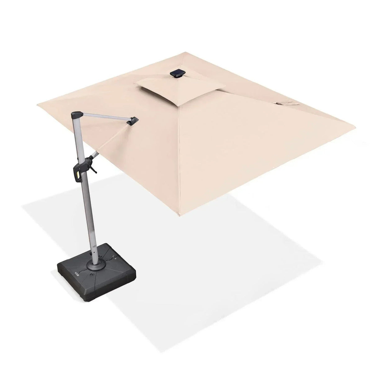 PURPLE LEAF – Parasol de terrasse rectangulaire à LED alimenté à l’énergie solaire avec éclairage