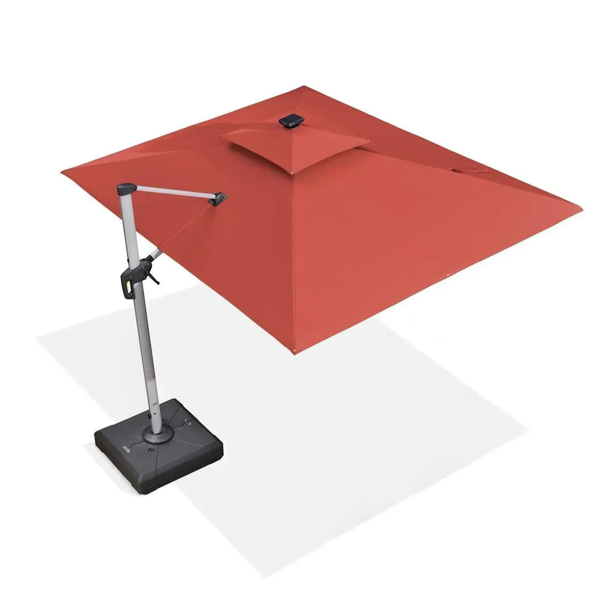 PURPLE LEAF – Parasol de terrasse rectangulaire à LED alimenté à l’énergie solaire avec éclairage