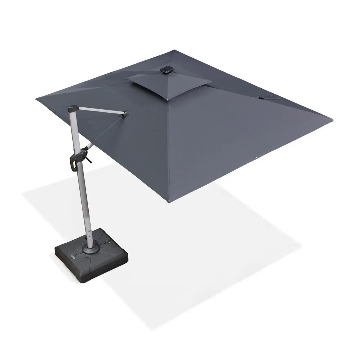 PURPLE LEAF – Parasol de terrasse rectangulaire à LED alimenté à l’énergie solaire avec éclairage