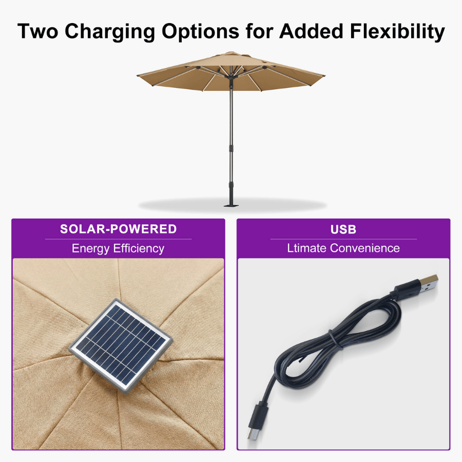 PURPLE LEAF – Parasol de terrasse semi-automatique extra-large Premium, modèle commercial pour jardin, café et hôtel