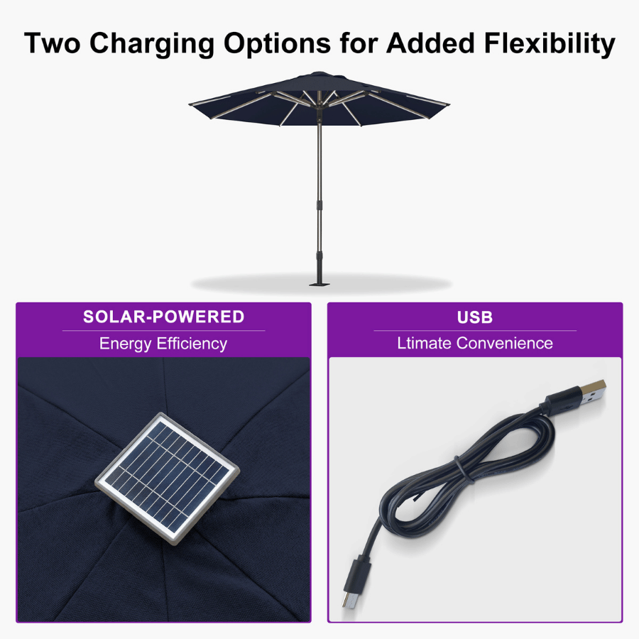 PURPLE LEAF – Parasol de terrasse semi-automatique extra-large Premium, modèle commercial pour jardin, café et hôtel