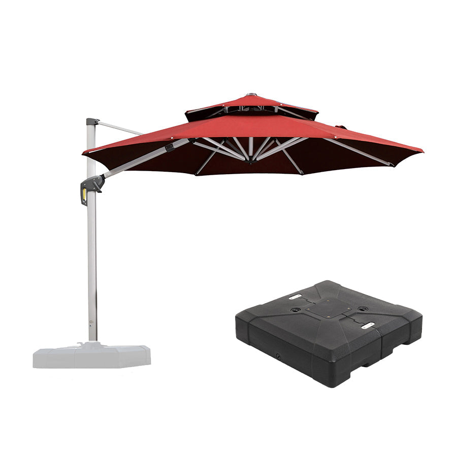 PURPLE LEAF – Parasol de terrasse rouge avec base, parasol extérieur déporté