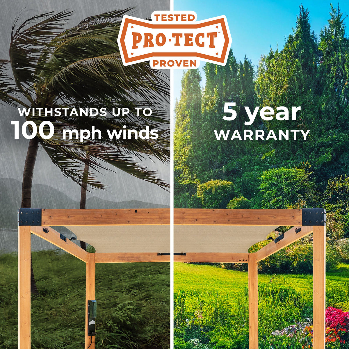 Brendan 12x10 – Pergola avec voile d’ombrage