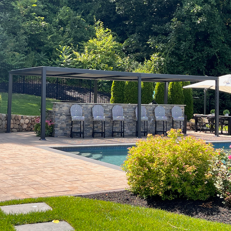 PURPLE LEAF Caesar – Pergola extérieure à lames orientables avec toit rigide réglable, gris