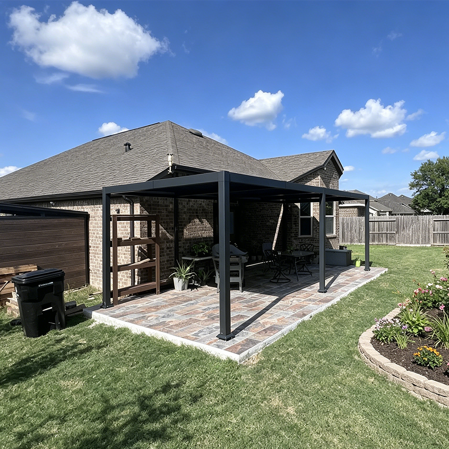 PURPLE LEAF Caesar – Pergola extérieure à lames orientables avec toit rigide réglable, gris