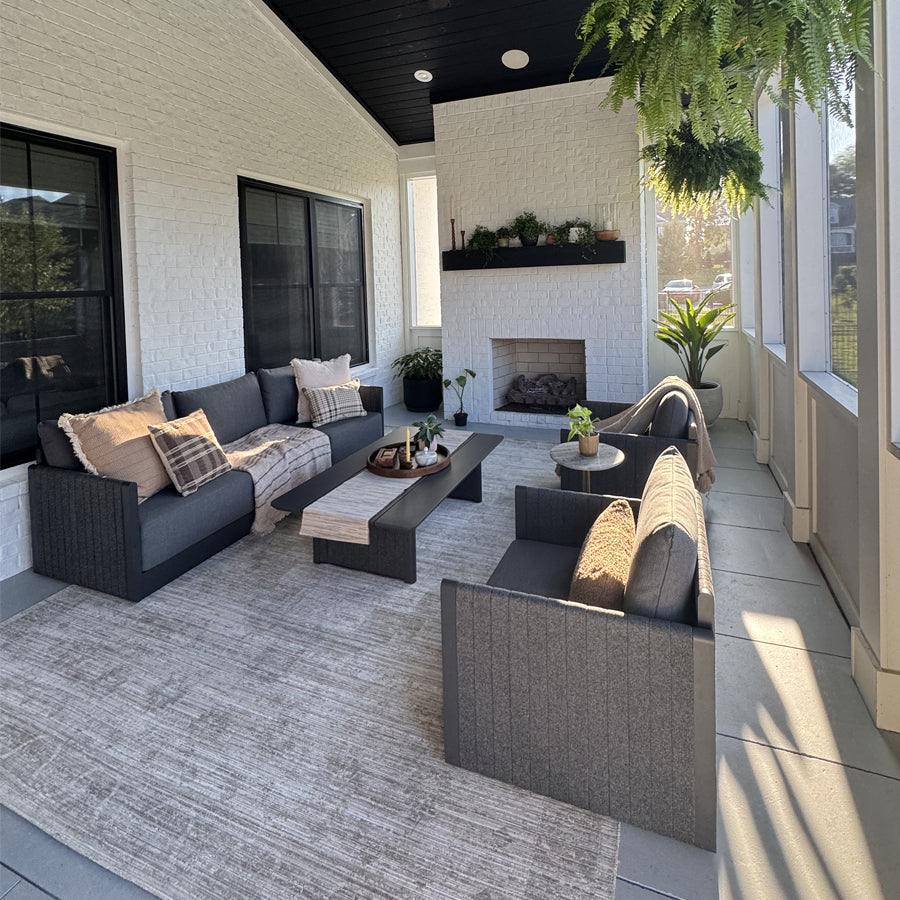 PURPLE LEAF Sanori Classical – Ensemble salon de terrasse gris avec table et coussins pour bord de piscine