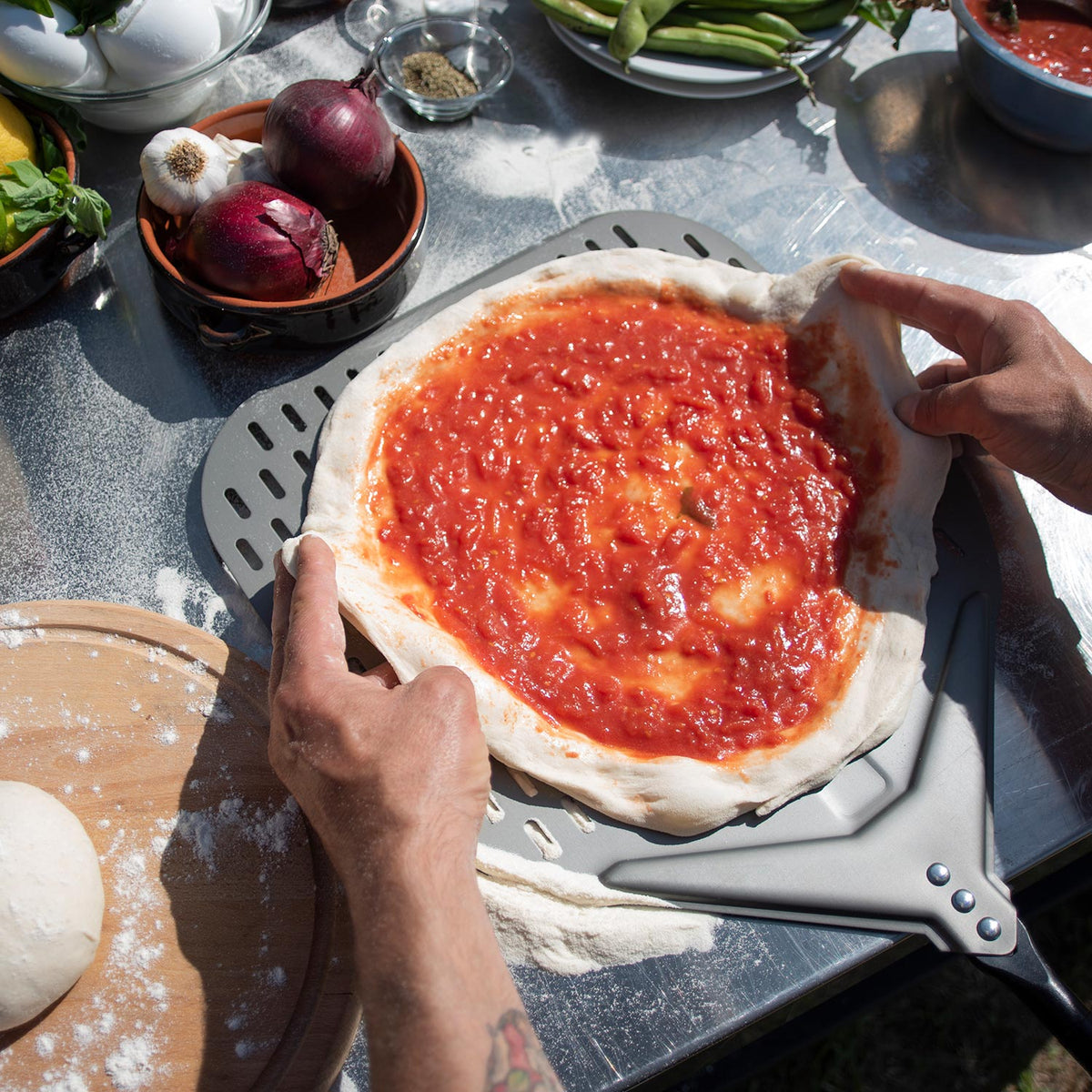 Alfa 48 pouces – Ensemble 5 pièces de grandes pelles à pizza Wood
