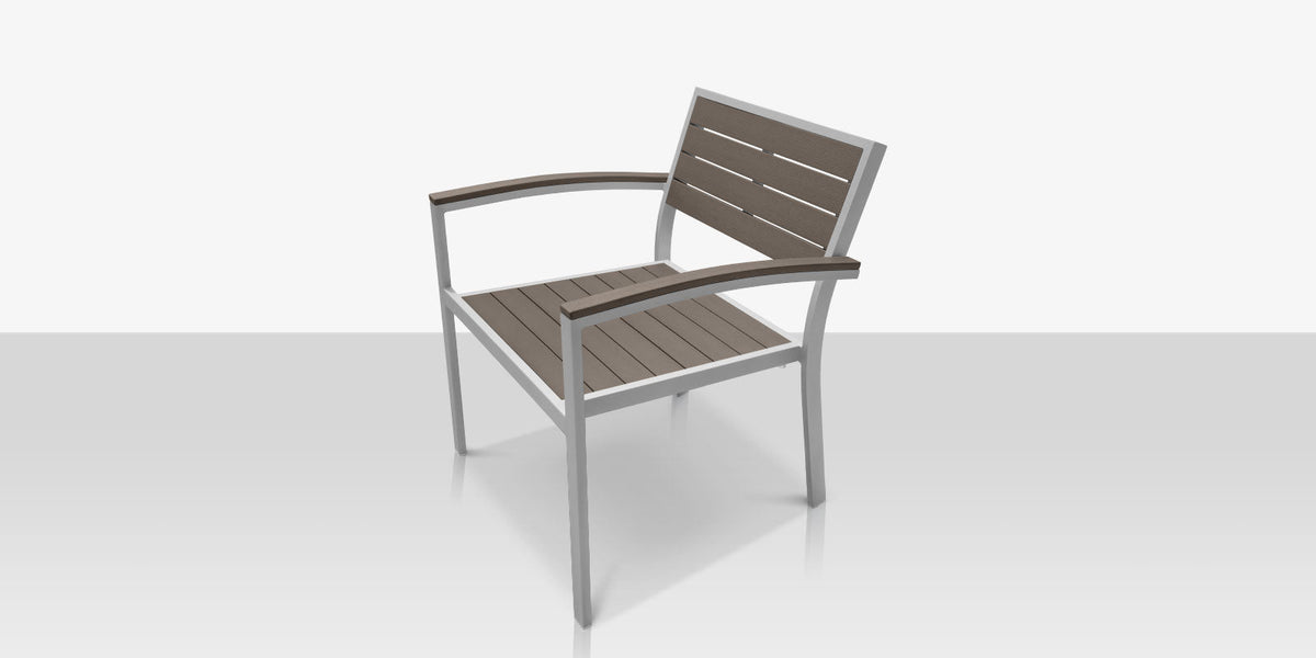 Napa – Fauteuil club, structure Kessler Silver / assise et dossier Gray