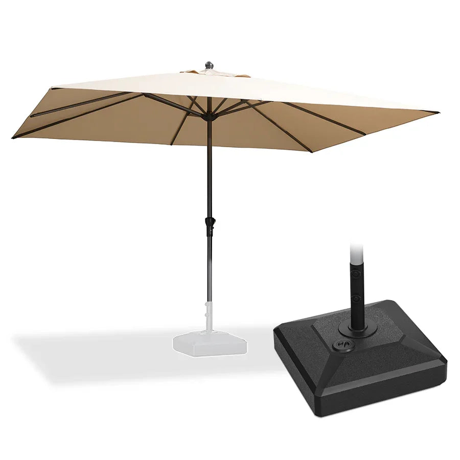 PURPLE LEAF – Parasol de table de terrasse en aluminium renforcé, style marché, avec base