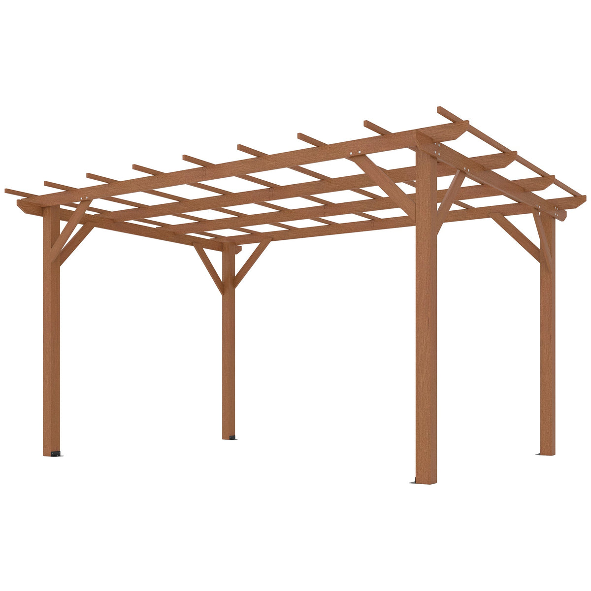PerArbor 10' x 13' – Pergola en bois pour plantes grimpantes et réceptions sur terrasse, marron foncé