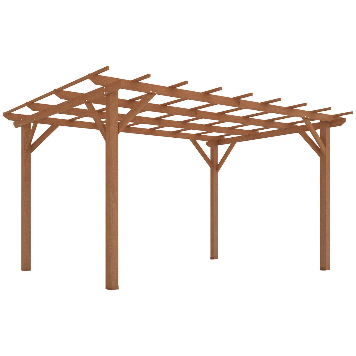 PerArbor 10' x 13' – Pergola en bois pour plantes grimpantes et réceptions sur terrasse, marron foncé
