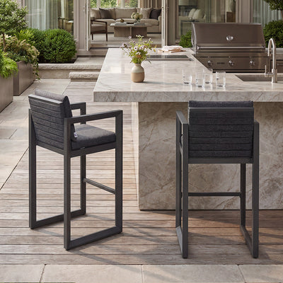 PURPLE LEAF Caesar – Tabourets de bar modernes en aluminium avec coussins amovibles pour cuisine, îlot extérieur et jardin