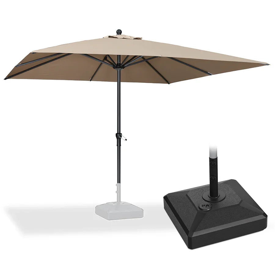 PURPLE LEAF – Parasol de table de terrasse en aluminium renforcé, style marché, avec base