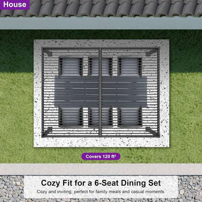 PURPLE LEAF Caesar – Pergola extérieure à lames orientables avec toit rigide réglable, gris
