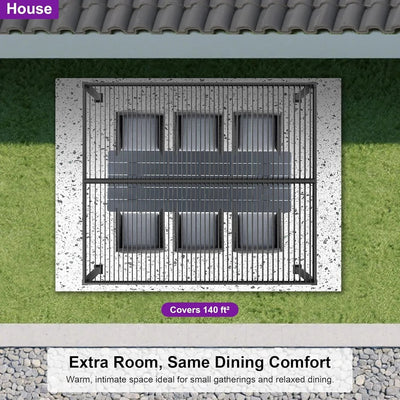 PURPLE LEAF Caesar – Pergola extérieure à lames orientables avec toit rigide réglable, gris