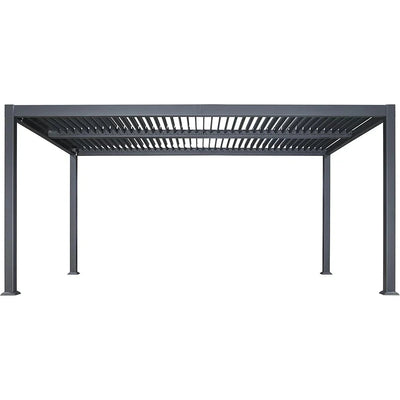 PURPLE LEAF Caesar – Pergola extérieure à lames orientables avec toit rigide réglable, gris