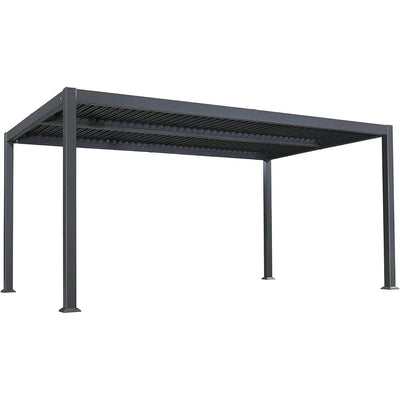 PURPLE LEAF Caesar – Pergola extérieure à lames orientables avec toit rigide réglable, gris