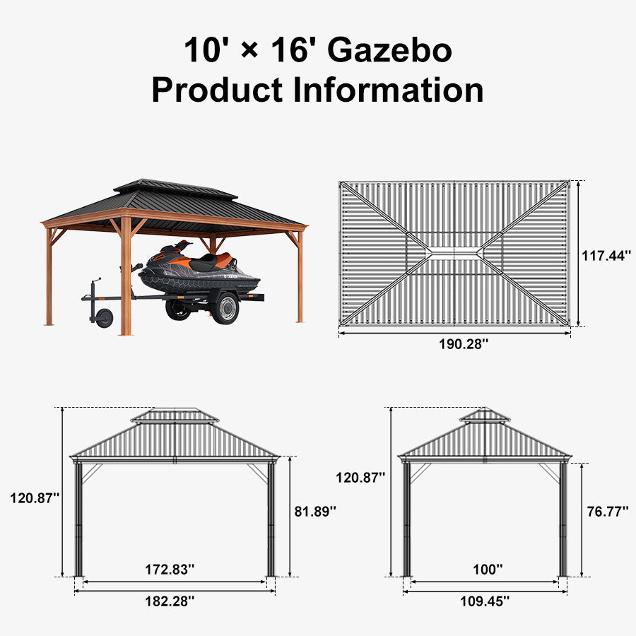 PURPLE LEAF – Abri voiture extérieur renforcé en aluminium avec structure effet bois